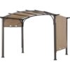 Pergola, Outdoor Steel Arched Pergola with Adjustable Canopy