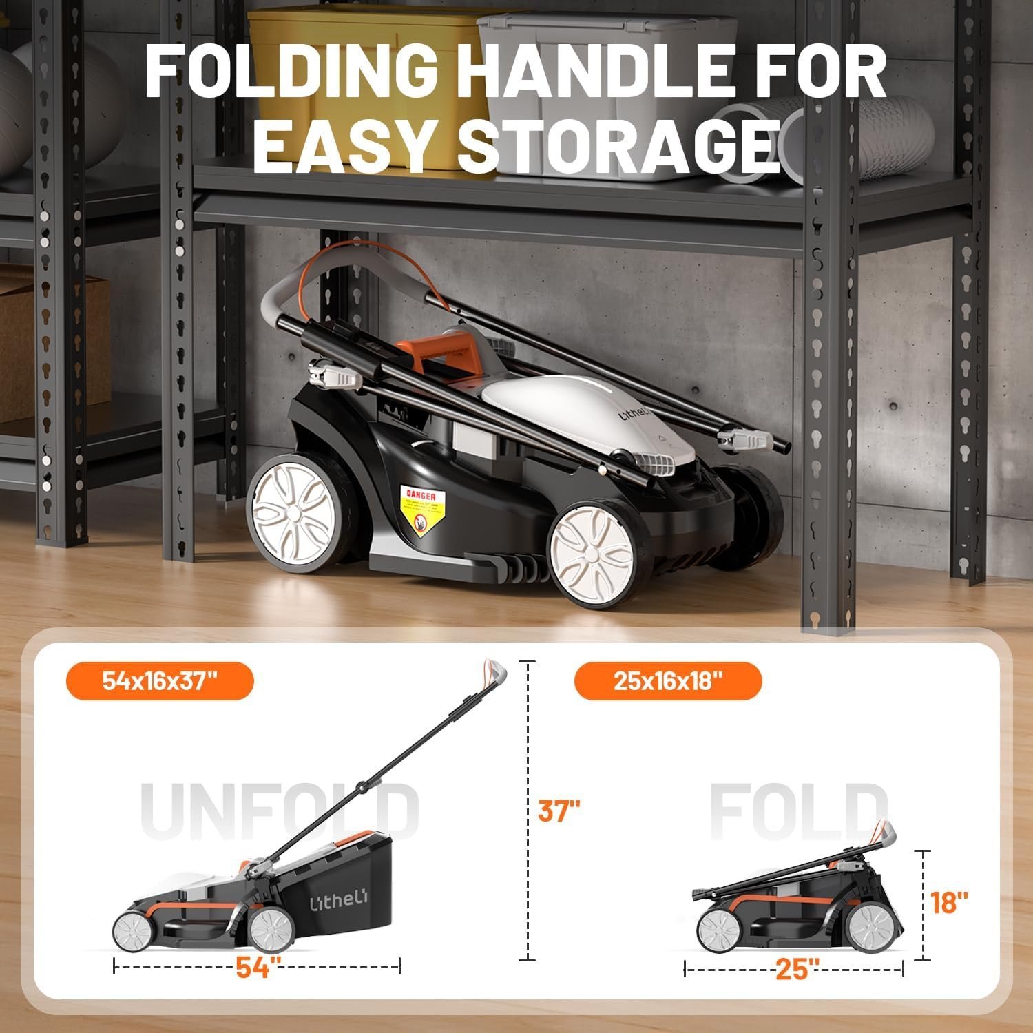 Litheli 13″ 20V Cordless Lawn Mower with 4.0Ah Battery - Image 6