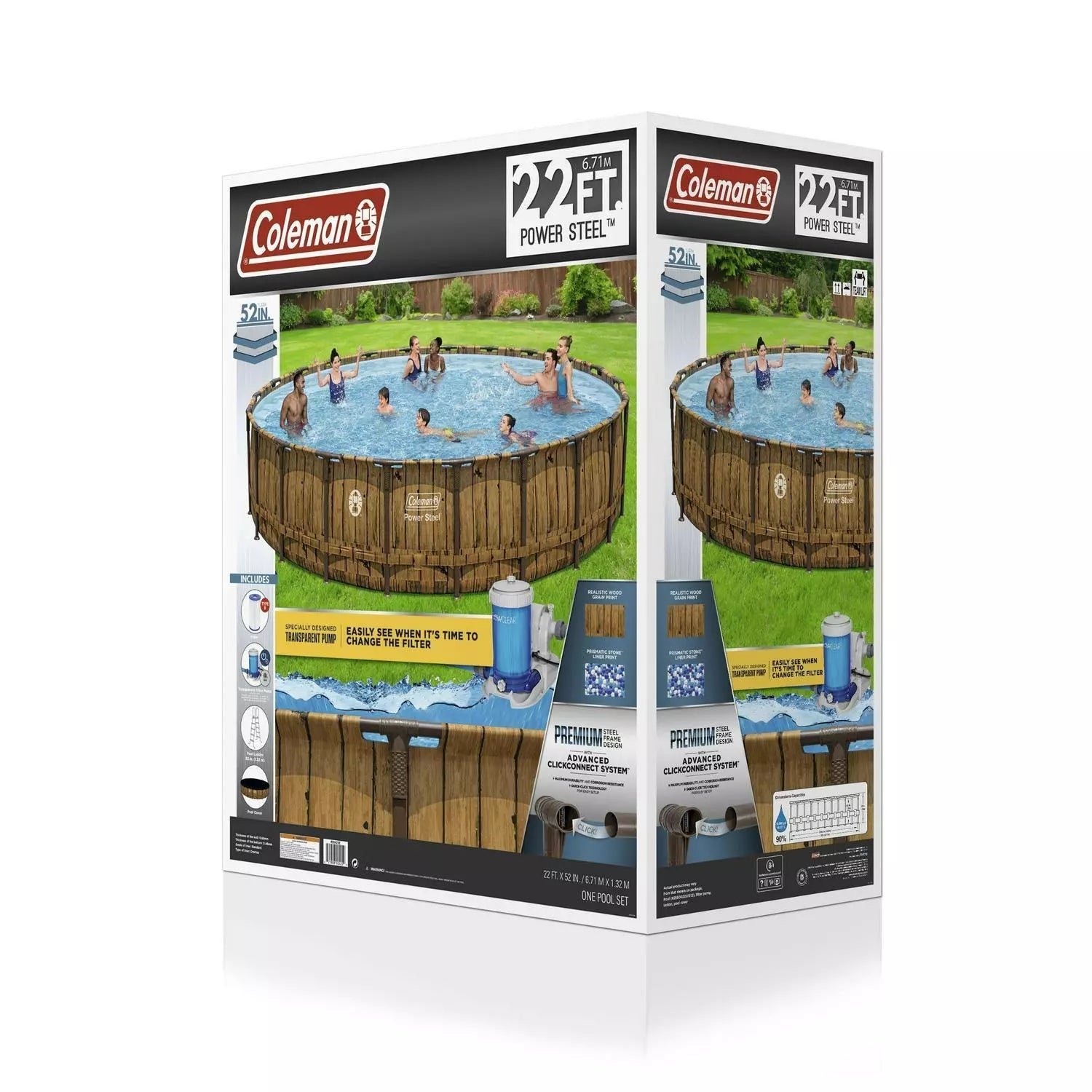 Coleman Power Steel 22′ x 52 Round Above Ground Pool Set - Image 7